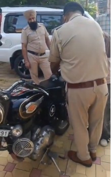 Panchkula Police Fines Bullet Rider ₹36,500